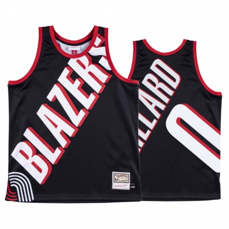 Damian Lillard Portland Trail Blazers Classic Black Big Face Hombres Camisetas