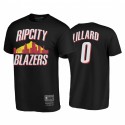 Portland Trail Blazers Br Remix Rip City Damian Lillard Negro Camiseta HWC Limited