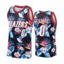 Portland Trail Blazers Damian Lillard # 0 Negro Floral Fashion Camisetas