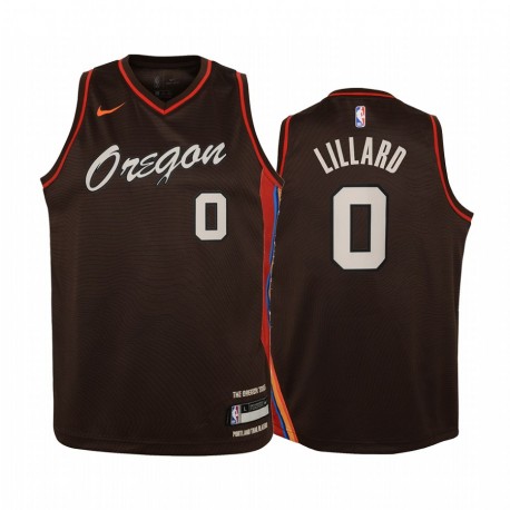 Damian Lillard Portland Trail Blazers 2020-21 City Edition Juvenil Camisetas - Negro