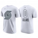 2018 Blazers All-Star Male Damian Lillard # 0 Blanco Camiseta