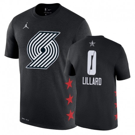 Hombres Portland Trail Blazers Damian Lillard Black 2019 All-Star Game Name & Number T-Shirt
