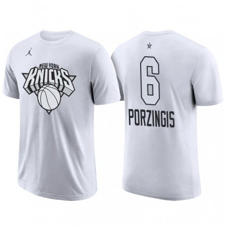 2018 Knicks All-Star Male Kristaps Porzingis & 6 Blanco Camiseta
