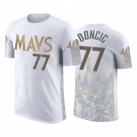 Luka Doncic 2020-21 Mavericks & 77 City Blanco camiseta Legacy es todo