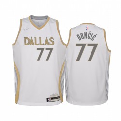 Dallas Mavericks Luka Doncic 2020-21 Edición de la ciudad Blanco Juvenil Camisetas - Swingman
