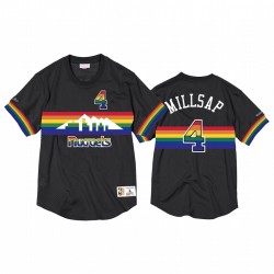 Denver Nuggets Paul Millsap Negro Rainbow Skyline Mesh Crewneck Camisetas y 4