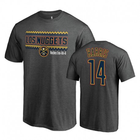Hombre Gary Harris & 14 Los Nuggets Heather Grey Noches Ene-Be-A T-shirt Wordmark