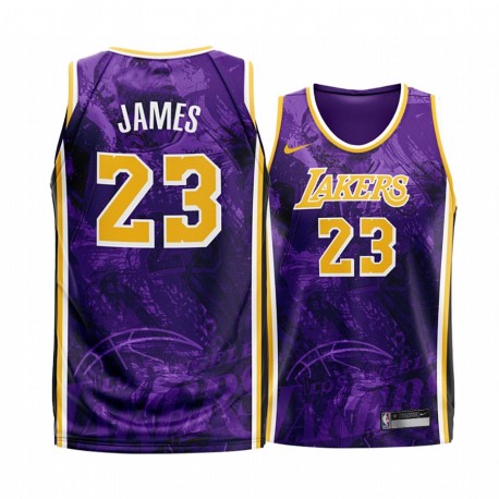 Los Angeles Lakers Lebron James y 23 Purple 2020 Fashion Edition Camisetas