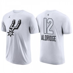 2018 Spurs All-Star Male Lamarcus Aldridge # 12 Blanco Camiseta