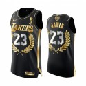Lebron James Los Angeles Lakers 2020 FMVP Negro Camisetas Awards Golden Limited