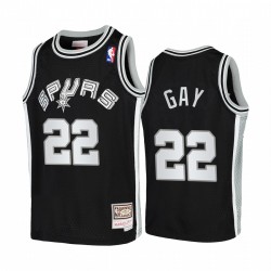 Rudy Gay San Antonio Spurs Hardwood Classics Juvenil Camisetas - Negro