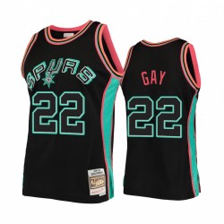 San Antonio Spurs Rudy Gay Negro Anillos Colección HWC Camisetas # 22