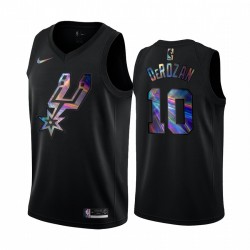 San Antonio Spurs Demar Derozan y 10 Camisetas Colección de HWC iridiscentes Negro 2021 Limited