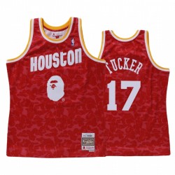 Houston Rockets P.J. Tucker Bape x Mitchell Red Camisetas