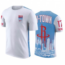 P.j. tucker 2020-21 cohetes y 17 ciudad azul blanco camiseta H-Town