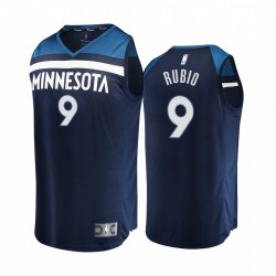 Minnesota Timberwolves & 9 Ricky Rubio Camisetas 2021-22 icono de réplica marino