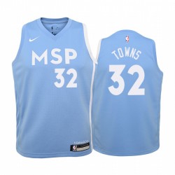 Timberwolves Karl-Anthony Towns Youth Camisetas City Blue 2019-20
