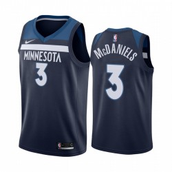 Jaden McDaniels Minnesota Timberwolves 2020-21 Icono de la Marina CAMISETAS 2020 Draft NBA