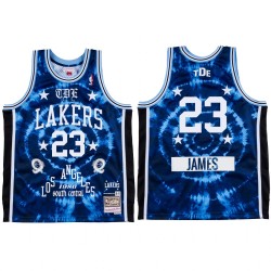 Colegial Q X la Lakers Lebron James y 23 Blue Camisetas Limited Edition