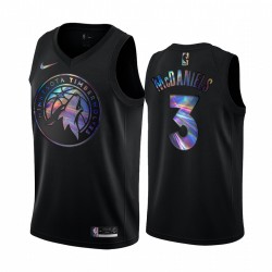 Minnesota Timberwolves Jaden McDaniels & 3 Camisetas Iridiscente Holográfico Black Edition