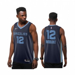 JA Morant Memphis Grizzlies Icono de la Marina 2020-21 Camisetas