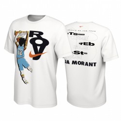 JA Morant # 12 Grizzlies Rookie of the Año Blanco camiseta