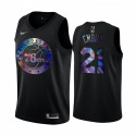 Filadelfia 76ers Joel Embiid # 21 Camisetas Iridiscente Holográfico Negro Edition