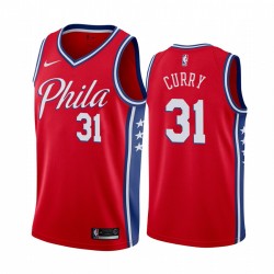 Seth Curry Philadelphia 76ers 2020-21 Declaración roja Sudadera 2020 Comercio