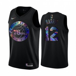 Filadelfia 76ers Tobias Harris & 12 Camisetas Iridiscente Holográfico Black Edición Limitada