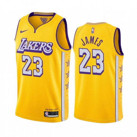 LeBron James Los Angeles Lakers City Edition Amarillo Camisetas