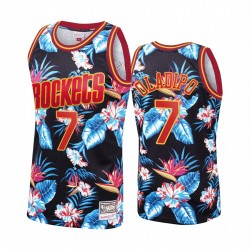 Victor Oladipo # 7 Houston Rockets Negro Floral Fashion Camisetas