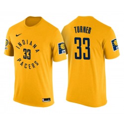 Indiana Pacers Myles Turner y 33 camiseta de oro de la mentalidad de la nueva temporada masculina