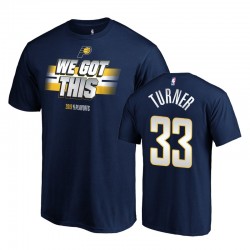 Hombres Myles Turner y 33 Pacers Navy Nba Playoffs T-Shirt T-Shirt Todo lo que tienes
