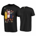 Michael Jordan Kobe Bryant Lebron James All Star Negro Camiseta