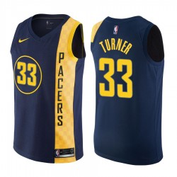 Pacers Male Myles Turner # 33 City Edition Navy Camisetas