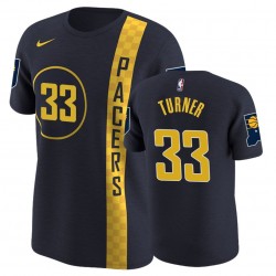 Pacers Myles Turner # 33 Male City Navy Camiseta de la Marina