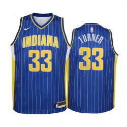 Indiana Pacers Myles Turner 2020-21 City Edition Blue Youth Camisetas - Nuevo uniforme