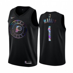 Indiana Pacers T.j. Warren & 1 Camisetas Iridiscente Holográfico Black Edición Limitada