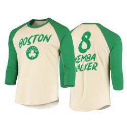 Kemba Walker # 8 Celtics Top Scorer Cream Green T-Shirt
