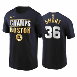 Boston Celtics & 36 Marcus Smart 2020 Division Champs Black T-shirt Edición limitada
