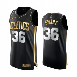 Marcus Smart Boston Celtics Negro Auténtico Golden 2020-21 Camisetas Edición Limitada