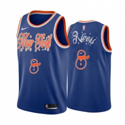 Knicks Austin Rivers 2020 Navidad Camisetas Festiva Edición Especial Azul