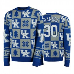 Julius Randle Kentucky Wildcats # 30 College Basketball Royal Patches Suéter Pullover Ugly