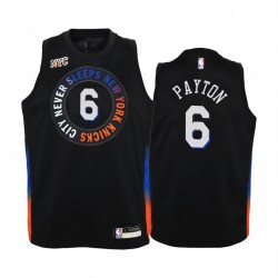New York Knicks Elfrid Payton 2020-21 City Edition Black Youth Camisetas y 6