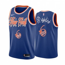 Knicks Elfrid Payton 2020 Navidad Camisetas Festiva Edición Especial Azul