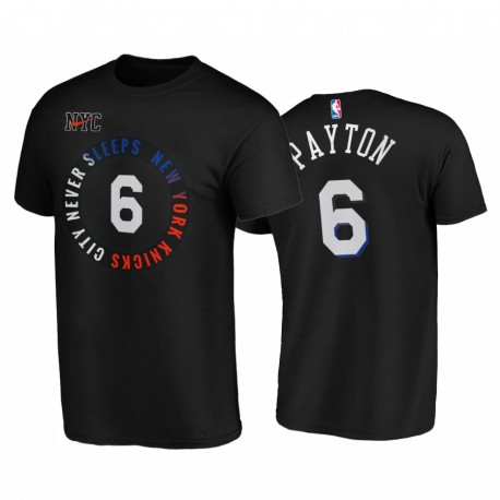 Elfrid Payton 2020-21 Knicks & 6 City nunca dormir camiseta negra