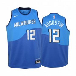 Milwaukee Bucks D.j. Augustin 2020-21 City Edition Blue Youth Camisetas Nuevo uniforme y 12