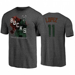 Bucks Brook López y 11 Logotipo del estado Mieve la camiseta de los ciervos