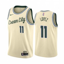 Brook López Milwaukee Bucks Cream City Edition Camisetas