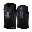 Milwaukee Bucks Brook Lopez # 11 Camisetas Iridiscente Holográfico Negro Edition Limited